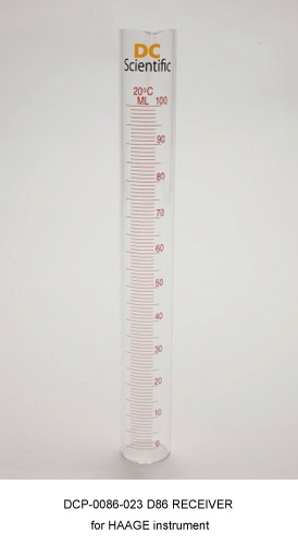 Probeta de vidrio ASTM D86 sin base